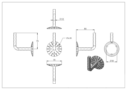 Fenau | Supporto corrimano | con tondo 70x4 mm |