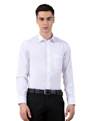 Image of Cantabil Formal Shirt for Men | Breathable & Soft with Color Fastness Regular Cotton Fabric Solid Pattern (P MSHF00364H)