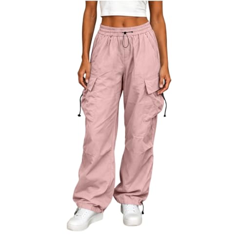 Women's Cargo Pants Drawstring Waist Wide Leg Utility Work Trousers - image 1