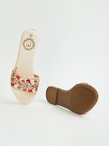 Image of MELANGE womens 1000012217514-beige Ballet Flat