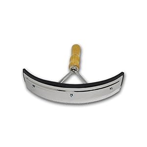 Roestvrijstalen zweetschraper met houten handvat, voor paarden, ezels, geiten, met 2-in-1 schrap- en reinigingsfunctie, Holzgriff