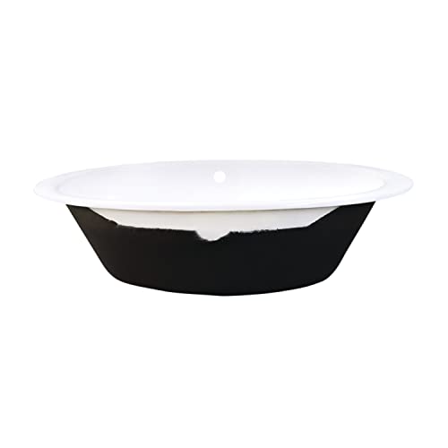 Aqua Eden VCTPN573217 Kingston Brass 57-Inch Cast Iron Oval Drop-in Tub with Center Drain, White