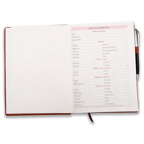 Image of COI Tan Brown Organizer | Dated Diary Planner 2026 | Notebook Office Work | Gift for Mother and Father with Pen.