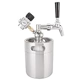 Baxnore 2L acero inoxidable kit de cerveza mini keg kit de cerveza de cerveza spear keg de cervezas de presión duradero de dispensador de cerveza portátil para cerveza casera cerv