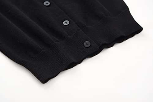 Girls Crewneck Cardigan Sweater Cotton School Uniforms Button Long Sleeve Knit Sweaters Tops, 2T-13Years4