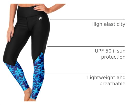 Image of AOBUTE Women Swim Pants UPF 50+ Rash Guard Pants High Waisted Swimming Leggings