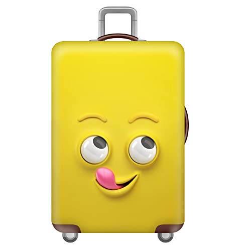 Luggage Cover Funny Face Suitcase Cover Elastic Protector Sets For 18-32 Inch Suitcase Travel Accessories (Funny 1, XL)
