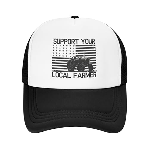 Support Your Local Farmer Trucker Hats No Farmers No Food No Life Future Tractor Farming Hat Adjustable Mesh Back