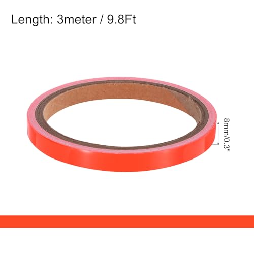 Image of uxcell 4Rolls Glow in The Dark Tape, 0.3 inch x 9.8 ft Fluorescent Adhesive Tape Luminous Tape for Stairs, Walls, Steps, Exit Sign, Home Decoration, Red