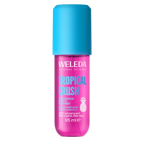 Weleda Tropical Crush Hair & Body Mist, Fragrance Mist with Aloe Vera, 100% Natural Fragrance Spray for Women, Lightweight & Long-Lasting, Vegan, 95ml