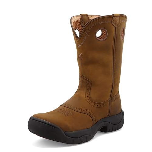 Twisted X Men’s Work Boot - K Toe All-Around Boots Designed with Air-Mesh Lining, Compression- EVA Midsole, Rubber Outsole, and Full-Grain Oiled Leather Vamp and 11” Shaft