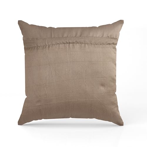 Image of TEXIVA Premium Velvet Cushion Covers Set of 5, 16x16 Inch Sofa Cushion Covers with Hidden Zipper, Modern Chevron Pattern - Brown