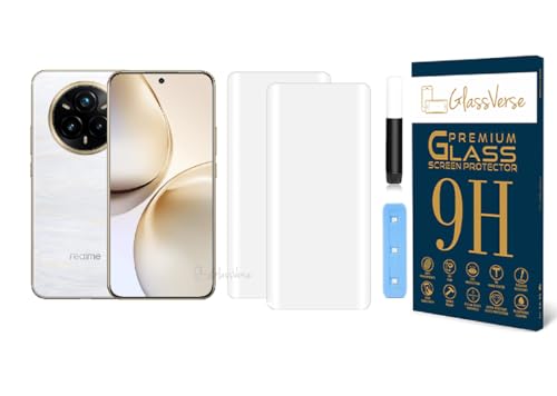 Image of GlassVerse 14 Pro Plus UV Tempered Glass Screen Protector. Pack Of 2 | 3D Curved Edge | 9H Hardness | Full UV Glue with UV Light | Anti-Scratch | Case Friendly | HD Clear. (6.83 Inches)