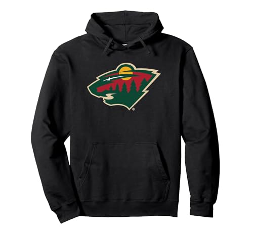 Minnesota Wild Icon Officially Licensed Pullover Hoodie, Adult Unisex, Black, X-Large
