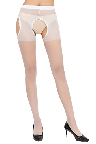 Image of Women's Sexy Shiny Sheer Control Top Tights Silk Stockings Ultra Shimmery High Waist Pantyhose