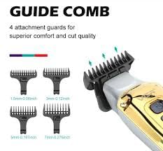 Four different sizes of cutting guide combs for the VGR V-931 Hair Trimmer.