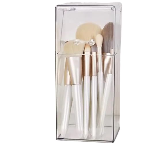WELLOWOODS Balde de armazenamento pincel maquiagem estilo simples e transparente, organizador multiuso para banheiro penteadeira(Transparent)