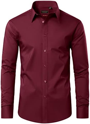 DEMEANOR Camisas de vestir para hombre de manga larga para hombre...
