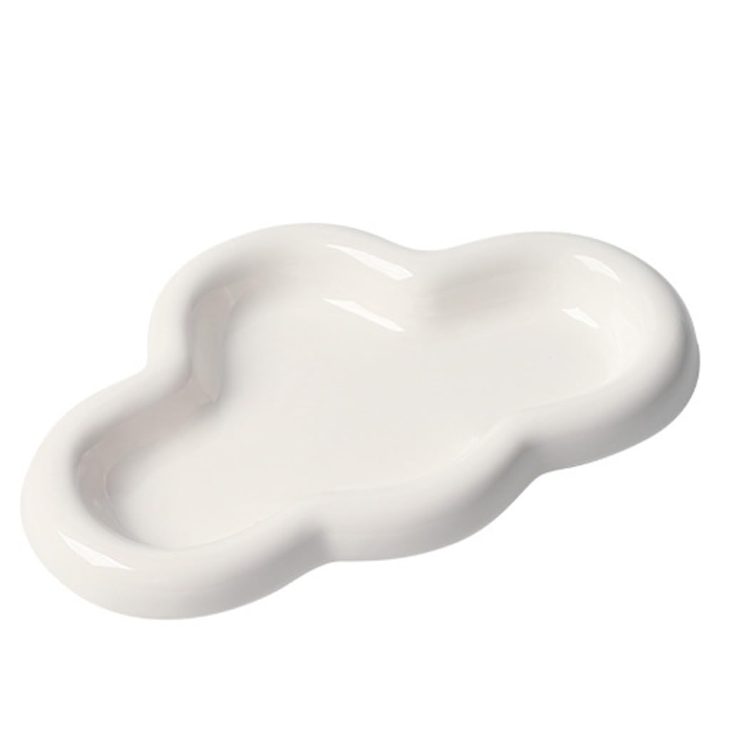 Generico Bandeja de cerámica para Mesa de Centro, decoración Estilo Nube, Bandeja organizadora de Joyas, Bandeja para Llaves, Bandeja para Entrada, Escritorio, joyería, Almacenamiento, Deco