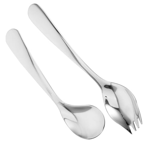 Hemoton 1 Set Elderly Tableware Handicapped Fork Spoon Angled Grip Spoon Hand Spoon Disability People Silverware Elderly Aid Utensils Scoop Cutlery Feed Child Stainless Steel Elbow