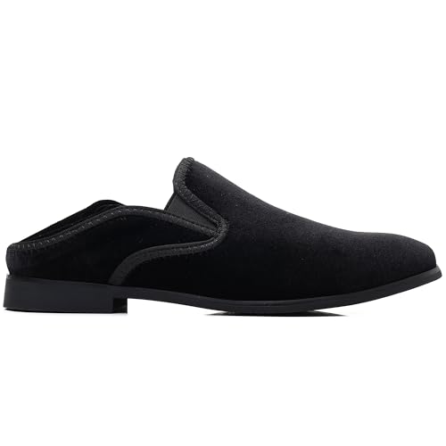 COSIDRAM Men's Casual Loafers Velvet Comfort Classic Foldable Heel 2-Way Wear Slip On Fashion Slippers Walking Shoes3