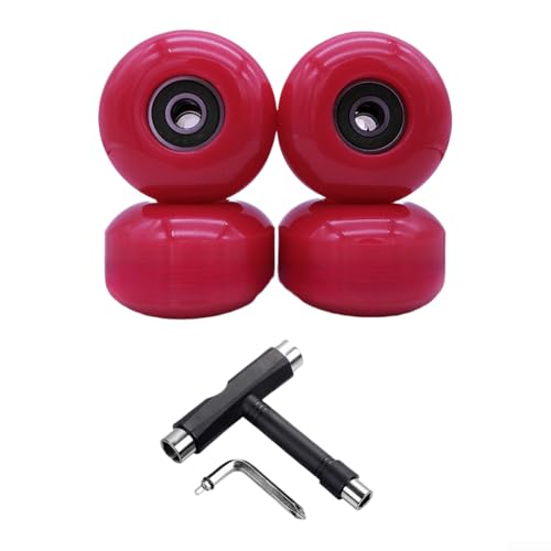 Juego de 4 ruedas de monopatín de 52 mm x 32 mm, dureza 95A, ruedas de poliuretano compatibles con doble kicktail y cubiertas de crucero (H)