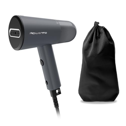 Image of Rowenta Origin Travel Steamer for Clothes, Dual Voltage (120V-240V) Portable Garment Wrinkle Remover, Mini Foldable Handheld Steamer with Easy Storage Case, Black, DR1050