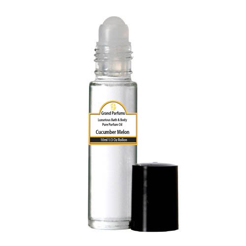 Grand Parfums Perfume Oil - Uncut Alcohol Free 100% Pure Body Oil Cucumber Melon Fragrance 1/3 oz bottle with Roll on