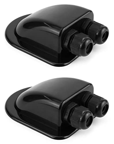 QWORK® 2 Stück Dachdurchführung IP68 Wasserdicht ABS Solar Doppel-Kabeldurchführung rfür Solarsatellit Klimaanlage Wohnmobil Wohnwagen Boot, Schwarz QWORK® 2 Stück Dachdurchführung IP68 Wasserdicht ABS Solar Doppel-Kabeldurchführung rfür Solarsatellit Klimaanlage Wohnmobil Wohnwagen Boot, Schwarz