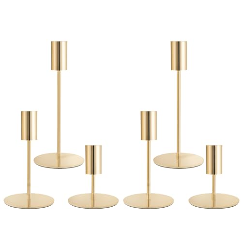 ECHFSM Gold Taper Candlestick Holders,Taper Candle...