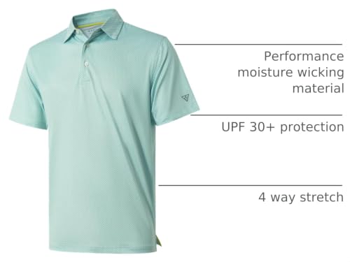 Image of Golf Shirts for Men Dry Fit Short Sleeve Print Performance Moisture Wicking Polo Shirt
