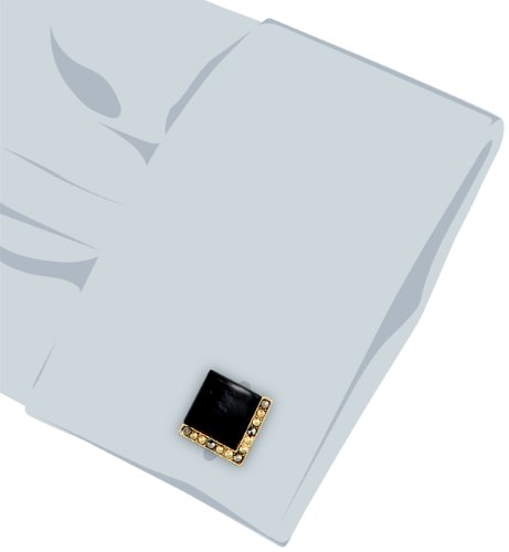 Manoplas cuadradas estilo Art Deco con ónix negro para hombre miniatura 5