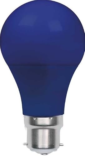 230V 3W B22 LED Bulb, 60 mm Diameter x 110 mm Length, Blue