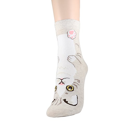 Dearmy Cat Socks For Women | Cat Gifts For Cat Lovers | Fun Design Cotton Socks | Christmas Gifts Womens Shoe Size 5-10 #TOP2