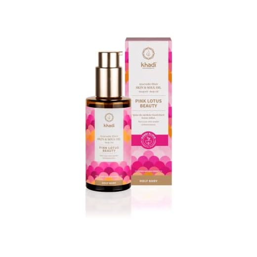 khadi PINK LOTUS BEAUTY Ayurvedic Elixir Skin & Soul Oil, aceite sensual armonizante, equilibrante e hidratante, 100% herbal, naturales y veganos, cosmética natural certificada, 100ml