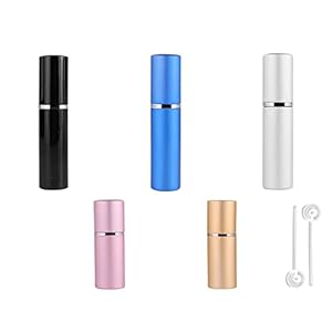 TSHAOUN 3 Stück 10 ml 2 Stück 5 ml Mini-Sprühflasche, nachfüllbare Parfümzerstäuberflaschen, leere Metallduft-Reise…