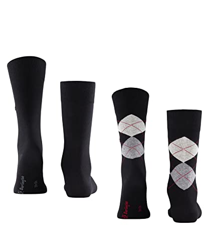 Burlington Men Socks Everyday Pack Of 2 - Diamond Pattern, Onesize, 40-46 (Us 7.5-12) (Black (3000)) #TOP1