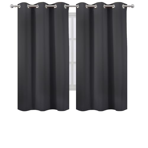 Image of LEMOMO Dark Grey Thermal Blackout Curtains /38 x 63 Inch /Set of 2 Panels Room Darkening Curtains for Bedroom