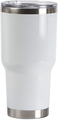 Color blanco aislado al vacío del vaso de acero de la pared del acero inoxidable de 30 oz