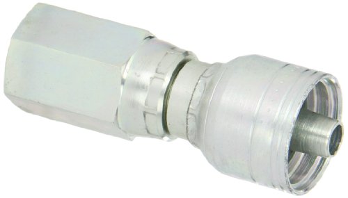 Aeroquip 1AA6PF6 Carbon Steel Global TTC (Thru the Cover) Crimp Hose Fitting Female Pipe Swivel, Straight, 3/8