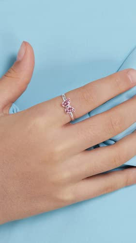 Aube Jewelry Hypoallergenic 925 Sterling Silver Crystal Butterfly Ring Adjustable Size For Children thumb #4