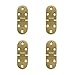 LIKERAINY 180 Grados Flip Bisagras Abatibles de Latón Borde Redondo con Tornillos para Muebles Mesa Máquina Coser Plegable Armario Puertas Caja de Madera Antioxidante Pulido de Cobre 4 Pcs