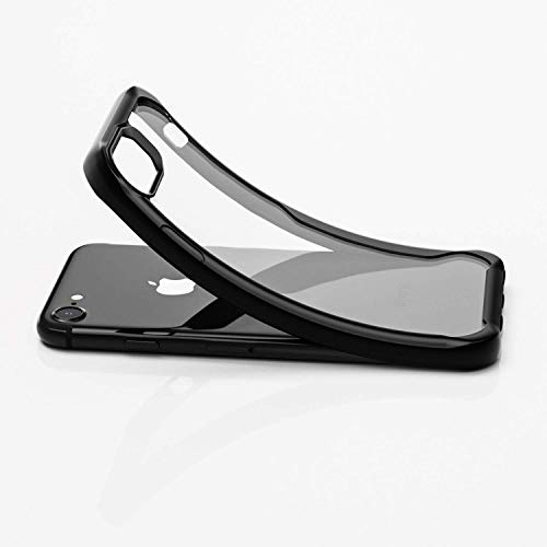 Image of REALCASE iPhone 6 / 6s Back Cover Case | Clear Gel Transparent TPU Shock Proof Bumper Case Back Cover Case for iPhone 6 / 6s (B-Black)