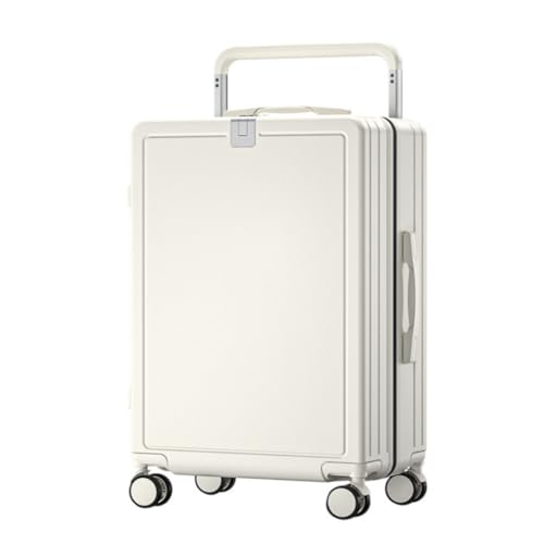 PANKERS Suitcase Fashionable Wide Trolley Suitcase, Multifunctional Large Capacity Suitcase, Universal Wheel Trolley Suitcase Suitcases, White
