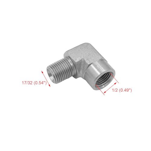 Image of (2-PACK) 5502-04-04 Hydraulic Adapter Fitting 1 /4 inch-18NPTF Male x 1 /4 inch-18NPTF Female 90Pipe Joints Elbow Carbon Steel