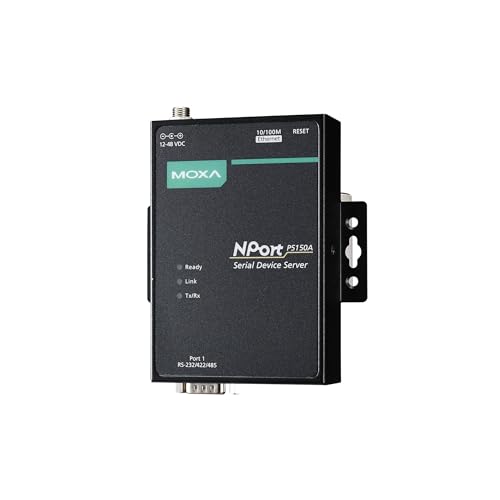 Image of MOXA NPort P5150A-T 1-Port RS-232 /422 /485 Serial Device Server, 10 /100M Ethernet, DB9 Male, PoE, -40~75, 1KV Serial Surge