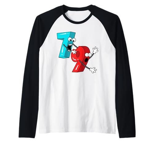 7 Aßen 9 - Funny Math Number Joke - Seven Eight Nine Raglan Baseball Tee