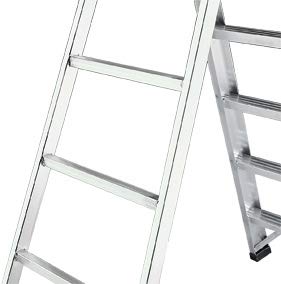 Svelt Svelt Scala Professionale a Doppia Salita in Alluminio – 5 Gradini + Piattaforma Portattrezzi, Gradini Saldati, Antisdrucciolo, Certificata