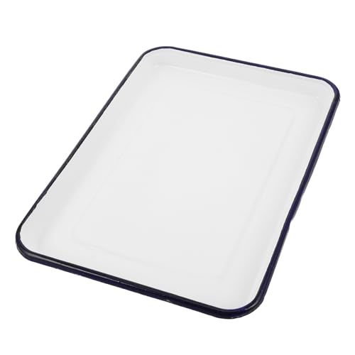 Plaque à pâtisserie rectangulaire émail blanc multifonction pour cuisson et conservation - 2