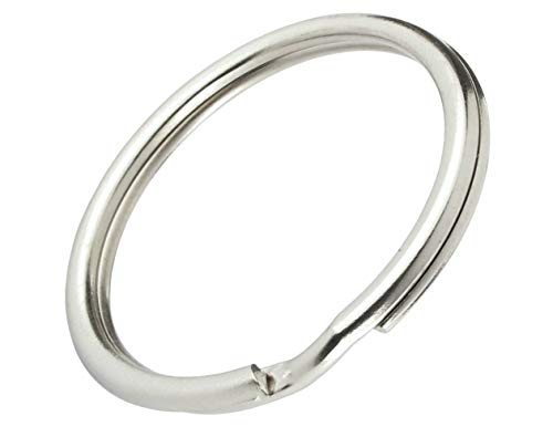 Image of Bulk 50 Pack - 1 inch Key Rings - Heat Treated Heavy Duty & Durable Premium Split Ring Keychains by Specialist ID